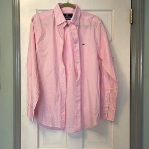 Vineyard vine mens button down shirt size S. Pink small check gingham